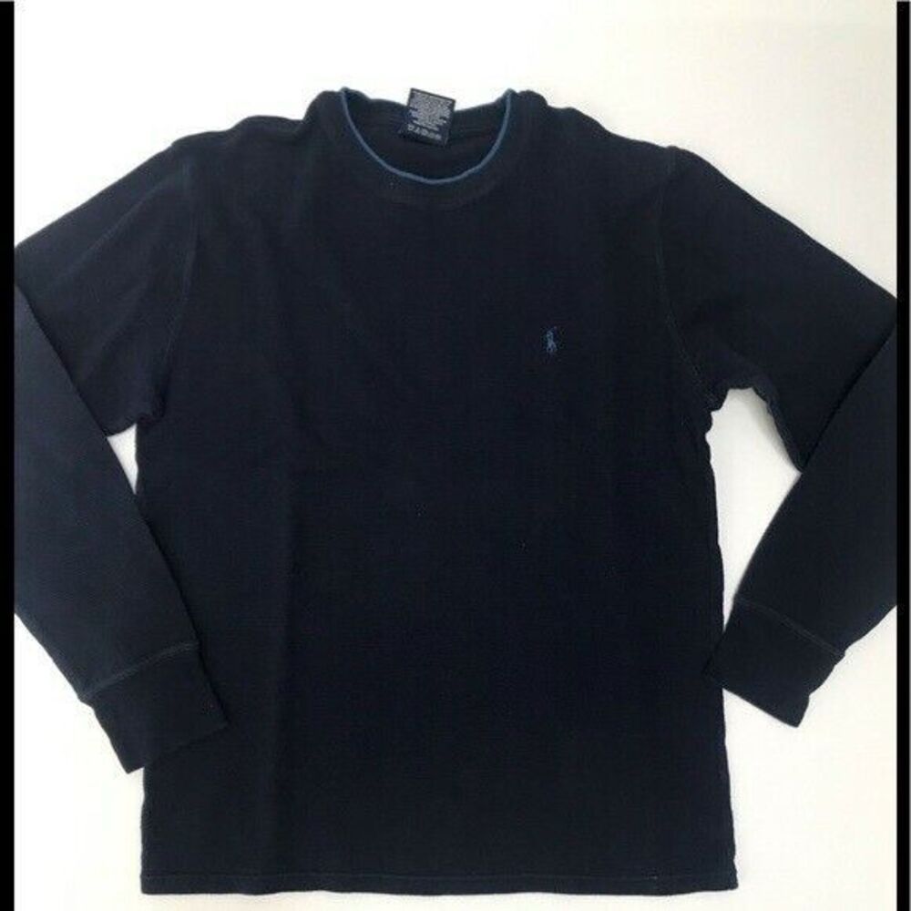 POLO RALPH LAUREN Sleepwear Waffle Knot Navy Blue Cotton Top size Large‎